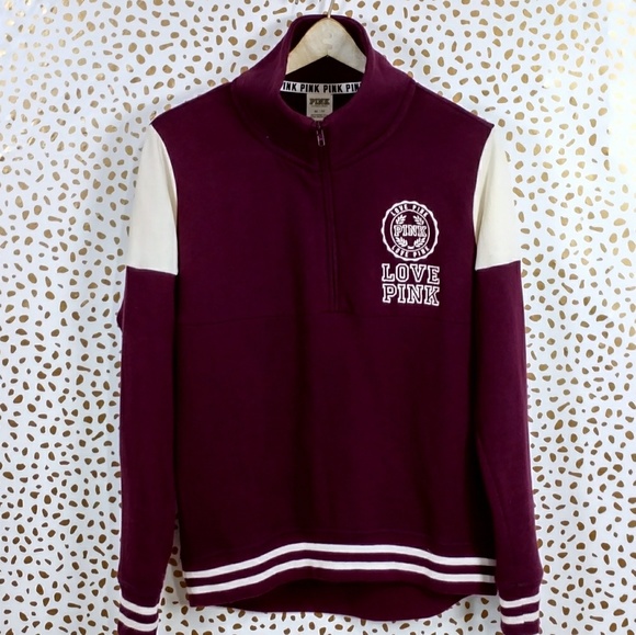 VS Pink Varsity half zip sweatshirt - Picture 2 of 6